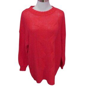 Aerie Womens Coral Knit Sweater XS Wool Blend Cozy Lightweight